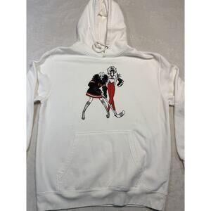 GIII 4Her Chicago Blackhawks Hoodie XL Winter White Hockey Graphic Pullover